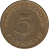 Монета. ФРГ. 5 пфеннигов 1993 год. Монетный двор - Карлсруэ (G). рев.