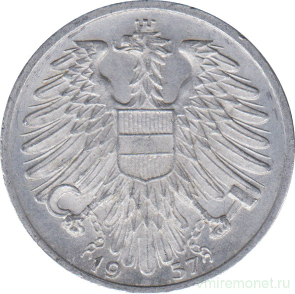 Монета. Австрия. 1 шиллинг 1957 год.