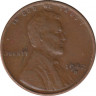 Монета. США. 1 цент 1942 год. Монетный двор D. ав.