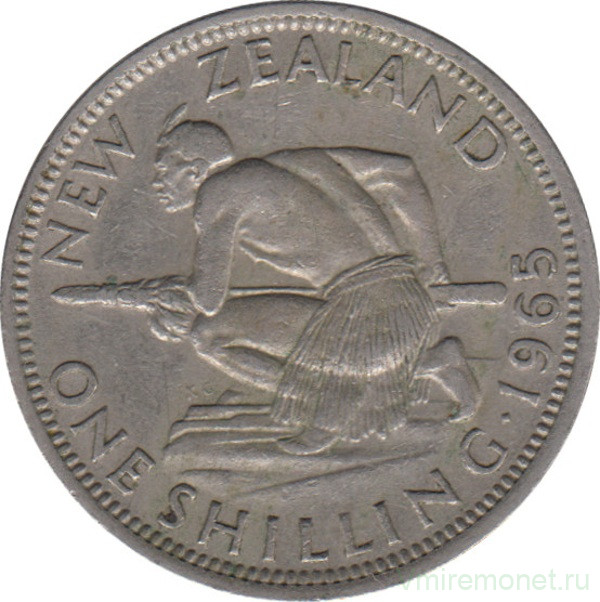 Монета. Новая Зеландия. 1 шиллинг 1965 год.