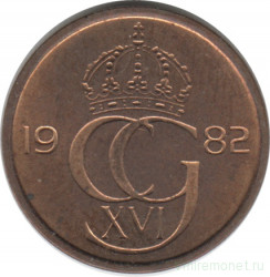 Монета. Швеция. 5 эре 1982 год.