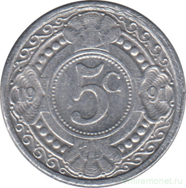 Монета. Нидерландские Антильские острова. 5 центов 1991 год.