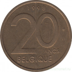 Монета. Бельгия. 20 франков 1998 год. BELGIQUE.
