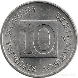 Монета. Словения. 10 стотин 1992 год.