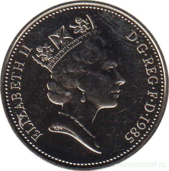 Монета. Великобритания. 5 пенсов 1985 год.