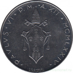 Монета. Ватикан. 100 лир 1974 год.