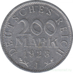 Монета. Германия. 200 марок 1923 год. Монетный двор - Гамбург (J).