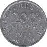 Монета. Германия. 200 марок 1923 год. Монетный двор - Гамбург (J). ав.