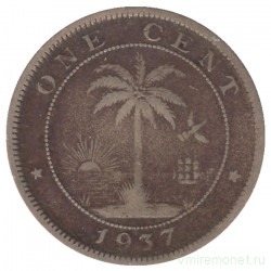 Монета. Либерия. 1 цент 1937 год.