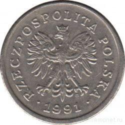 Монета. Польша. 50 грошей 1991 год.