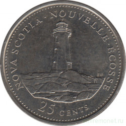 Монета. Канада. 25 центов 1992 год. 125 лет Конфедерации Канада. Новая Шотландия.