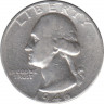 Монета. США. 25 центов 1946 год. ав.