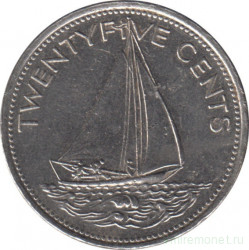 Монета. Багамские острова. 25 центов 1981 год.