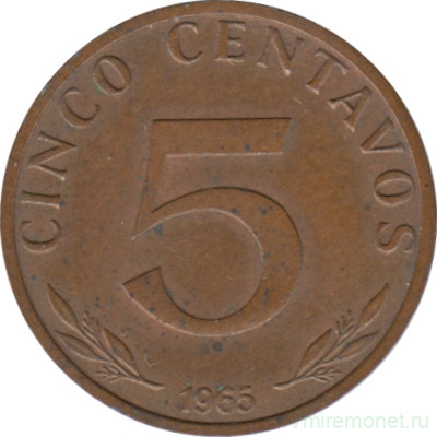 Монета. Боливия. 5 сентаво 1965 год.