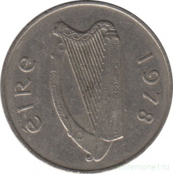 Монета. Ирландия. 10 пенсов 1978 год.