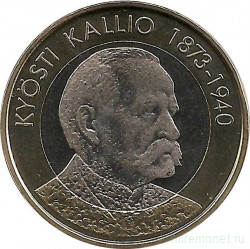 Монета. Финляндия. 5 евро 2016 год. Президент Финляндии Кюёсти Каллио.