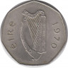 Монета. Ирландия. 50 пенсов 1970 год. ав.