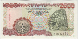 Банкнота. Гана. 2000 седи 2003 год. Тип 32h.