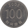 Монета. Южная Корея. 100 вон 2002 год. ав.