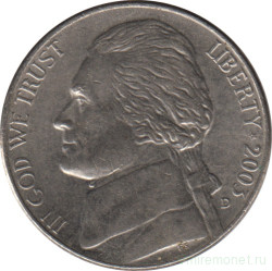 Монета. США. 5 центов 2003 год. Монетный двор D.