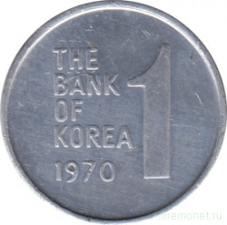 Монета. Южная Корея. 1 вона 1970 год.