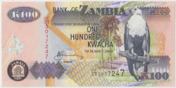 Банкнота. Замбия. 100 квач 2006 год. Тип 38f.