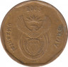 Монета. Южно-Африканская республика (ЮАР). 50 центов 2005 год. ав.