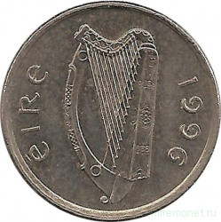 Монета. Ирландия. 5 пенсов 1996 год.