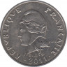 Монета. Новая Каледония. 20 франков 2011 год. ав.
