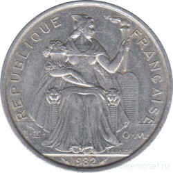 Монета. Французская Полинезия. 5 франков 1982 год.