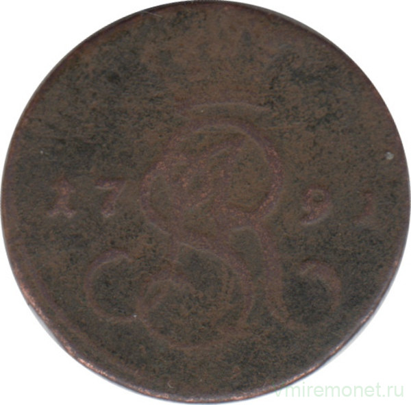 Монета. Польша. 3 гроша 1791 год. EB.