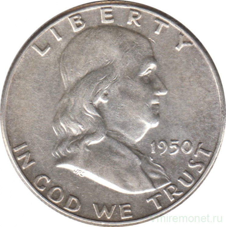 Монета. США. 50 центов 1950 год. Франклин.