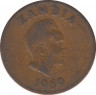 Монета. Замбия. 1 нгве 1969 год. ав.