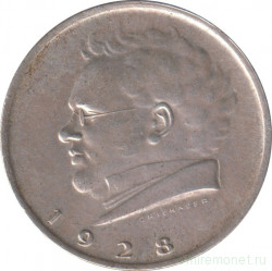 Монета. Австрия. 2 шиллинга 1928 год. 100 лет со дня смерти Франца Шуберта.
