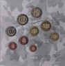 Монеты. Латвия. Набор евро в буклете 2021 год. 100 лет Латвия де юро. ав.