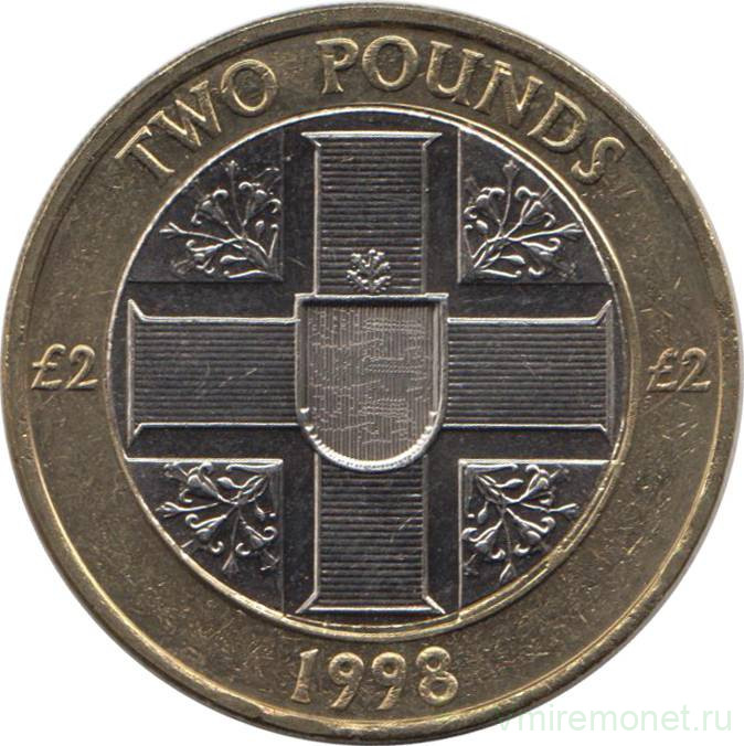 Монета. Великобритания. Гернси. 2 фунта 1998 год.