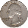 Монета. США. 25 центов 1943 год. Монетный двор D. ав.