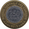 Монета. Коморские острова. 250 франков 2013 год. 30 лет Центральному банку. рев.