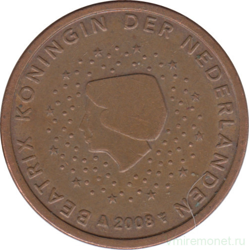 Монета. Нидерланды. 5 центов 2008 год.