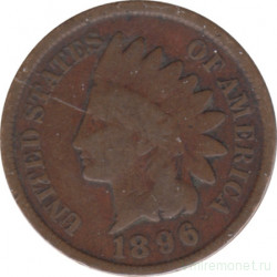 Монета. США. 1 цент 1896 год.
