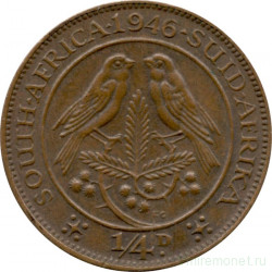 Монета. Южно-Африканская республика (ЮАР). 1/4 пенни 1946 год.