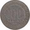 Монета. Центральноафриканский экономический и валютный союз (ВЕАС). 100 франков 1975 год. ав.
