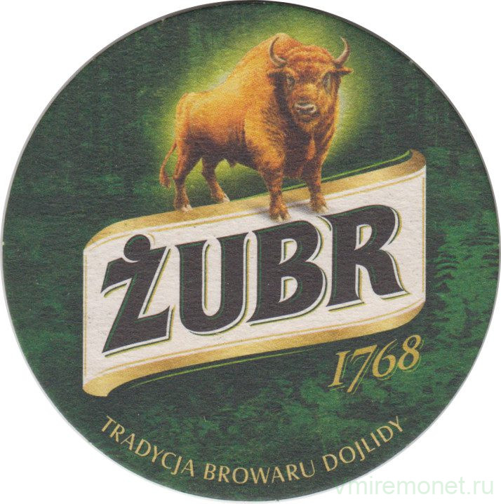 Подставка. Пиво  "Zubr". (Круг).