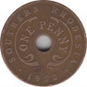Монета. Южная Родезия. 1 пенни 1952 год. ав.