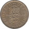  Монета. Великобритания. 1 шиллинг (12 пенсов) 1963 год. Английский. ав.