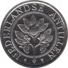 Монета. Нидерландские Антильские острова. 25 центов 1989 год. рев.