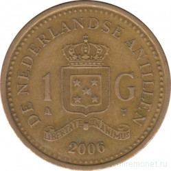 Монета. Нидерландские Антильские острова. 1 гульден 2006 год.