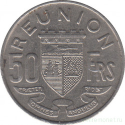 Монета. Реюньон. 50 франков 1962 год.