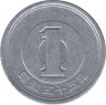 Монета. Япония. 1 йена 1980 год (55-й год эры Сёва). ав.