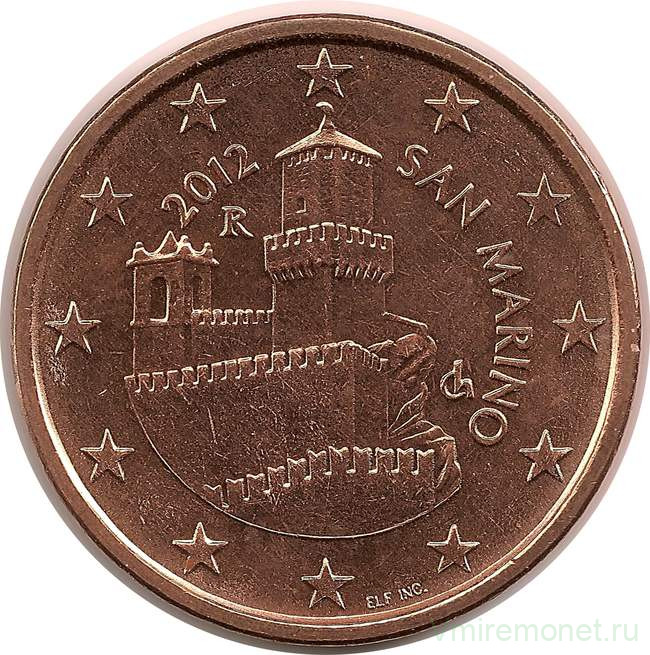 Монета. Сан-Марино. 5 центов 2012 год.